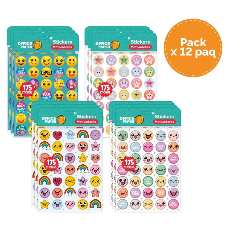 OFFICE PAPER - Stickers Motivadores Pack x12