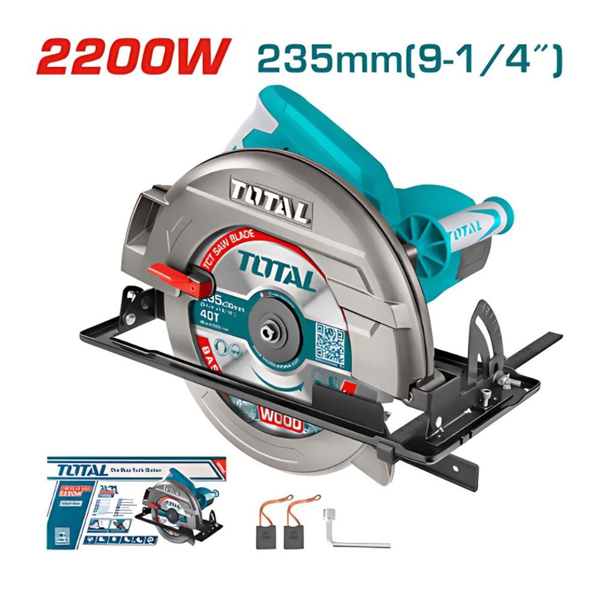 Total Tools - Sierra Circular 2200W 4300RPM Iincluye Disco Industrial - TS122235622