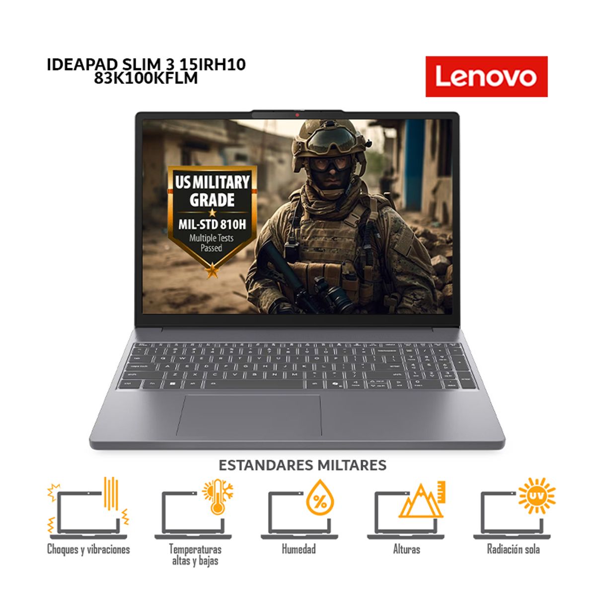 LENOVO - Laptop Lenovo IdeaPad Slim 3 15IRH10 Intel C i7-13620H, 24Gb Ram, 512Gb SSD, 15.3" WUXGA-83K100KFLM