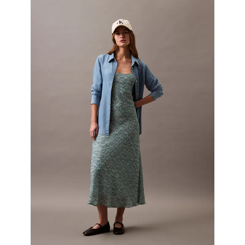 CALVIN KLEIN - VESTIDO PRINTED ABSTRACT GEORGETTE SLI