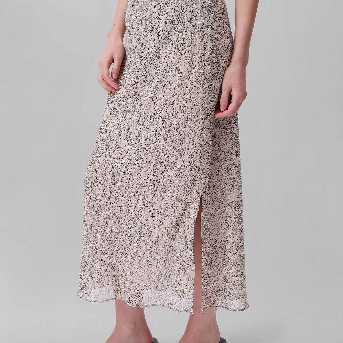 CALVIN KLEIN - FALDA  PRINTED ABSTRACT GEORGETTE MID