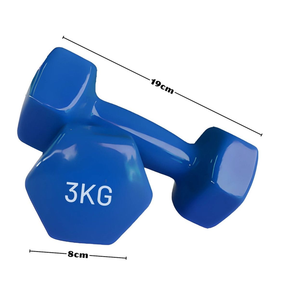 PENTHA - Mancuernas De Vinilo De 3 Kg Pesas Plastificadas Par Azul