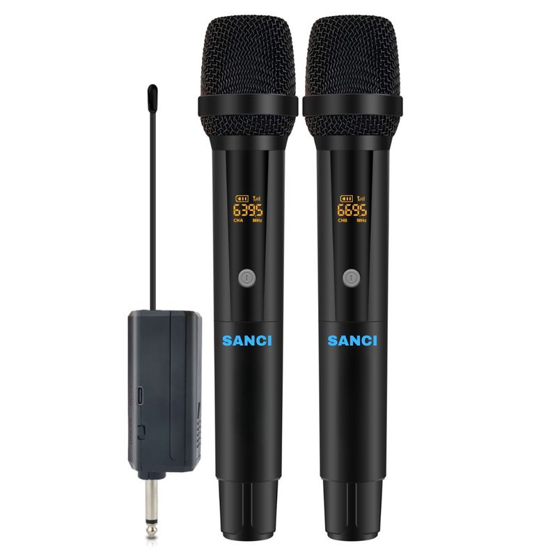 GENERICO - Micrófono Inalámbrico Doble con Pantalla Recargable Karaoke y Eventos
