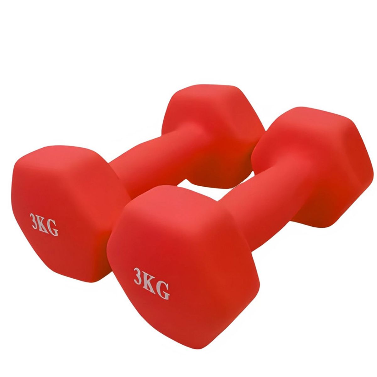 PENTHA - Pesa Mancuernas De Vinilo De 3 Kg Pesas Rojas Plastificadas Par