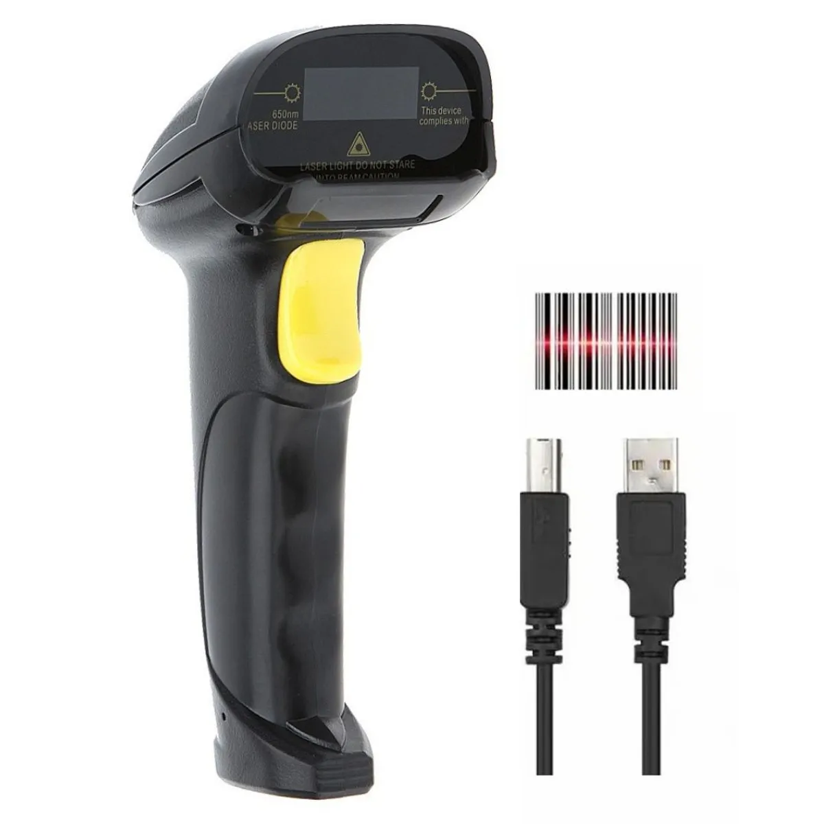 SEISA - Lector de Códigos de Barras 1D con Cable USB Escaneo Rápido y Preciso