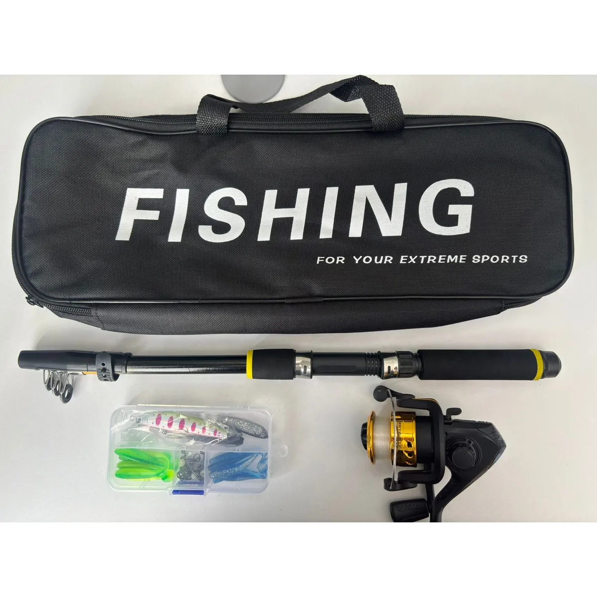 GENERICO - COMBO CAÑA DE PESCAR CON SEÑUELOS FISHING