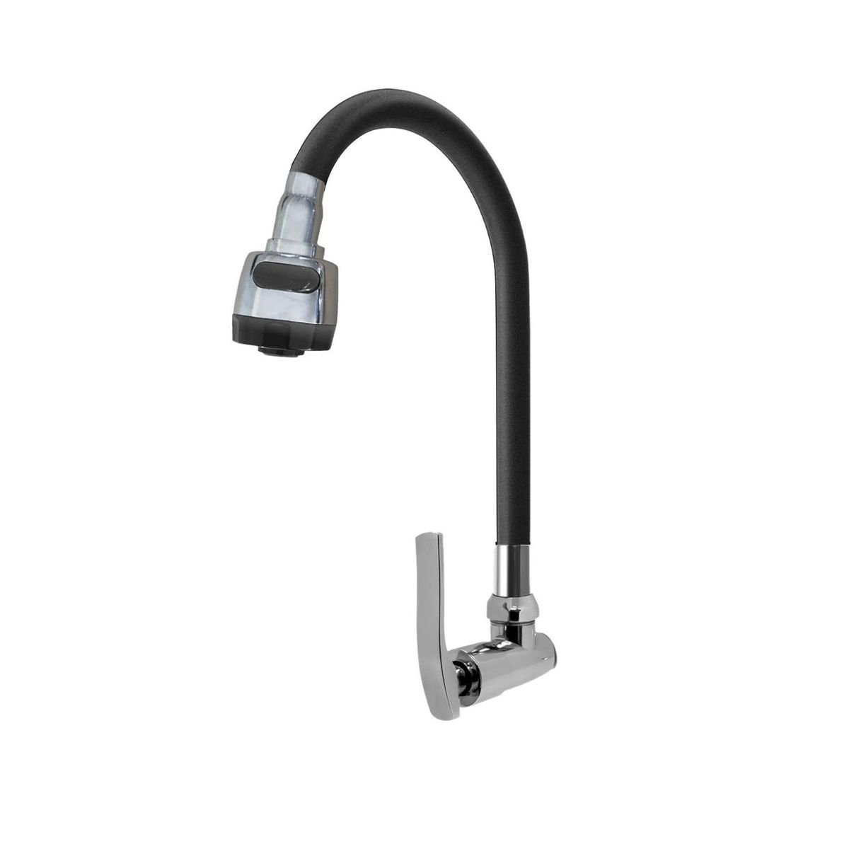 C&A - Llave caño de lavadero flexible para pared doble chorro C&A - Negro