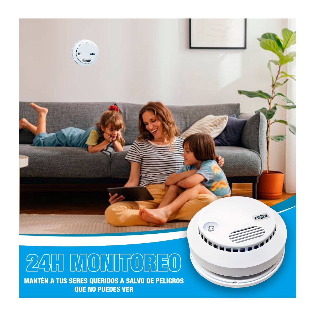 HOME LIGHT - Detector De Humo Alarma Sonoro Batería 9v Home Light - 46280