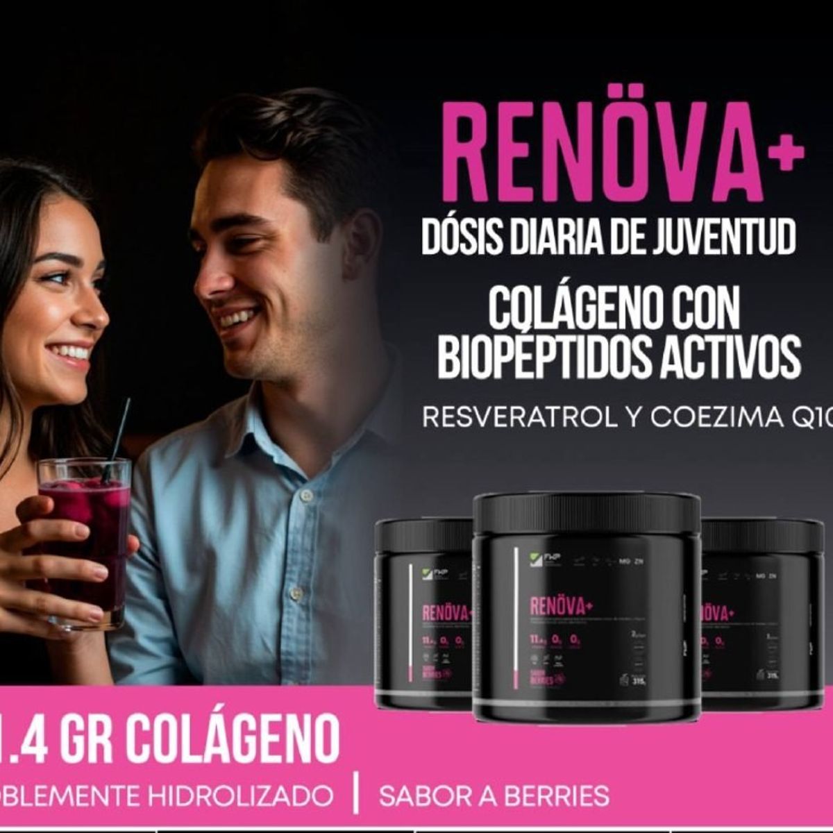 GENERICO - COLAGENO RENÖVA ORIGINAL   + PÉPTIDOS ACTIVOS PACK X 3 POTES - C/U 315GR