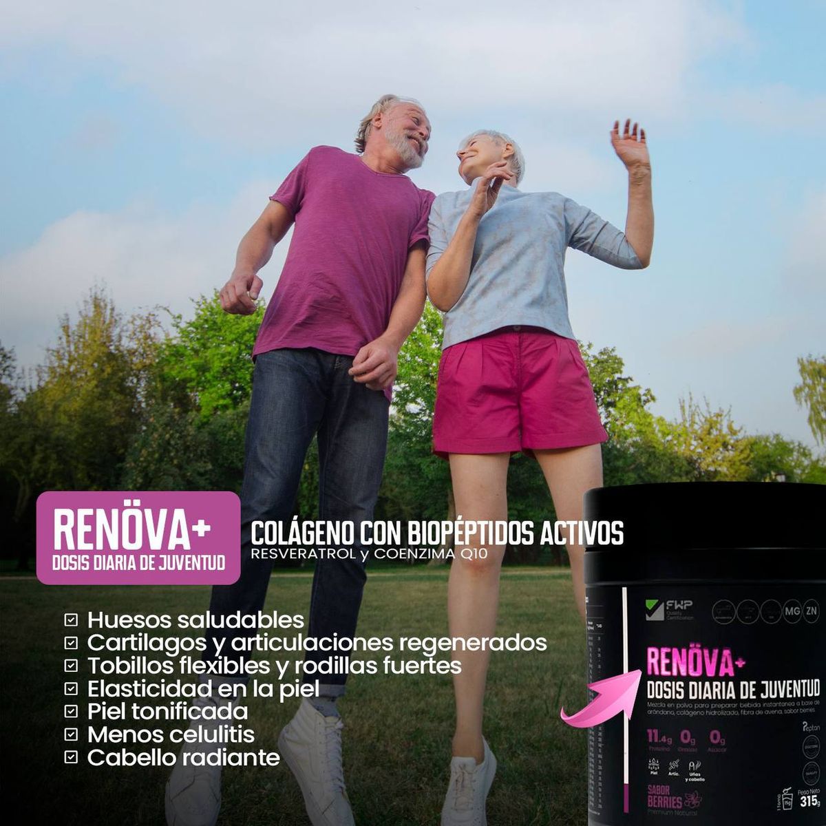 GENERICO - COLAGENO RENÖVA ORIGINAL   + PÉPTIDOS ACTIVOS PACK X 3 POTES - C/U 315GR