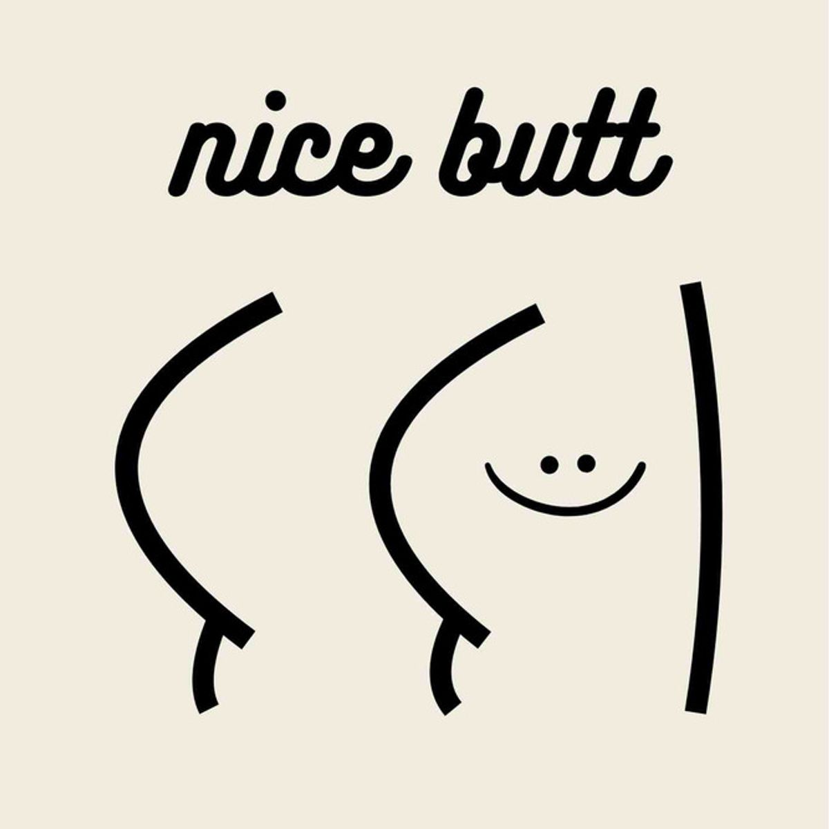ARTE R LATTE - Artprint NICE BUTT BLACK - Cuadro de madera Vintage Moderno con vidrio