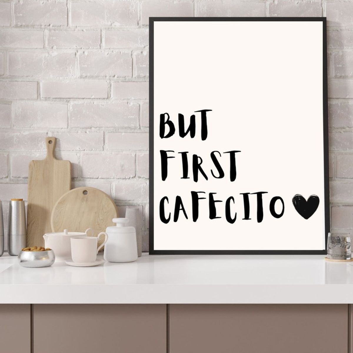 ARTE R LATTE - Artprint BFC WHITEBLACK - Cuadro de madera Vintage Moderno con vidrio