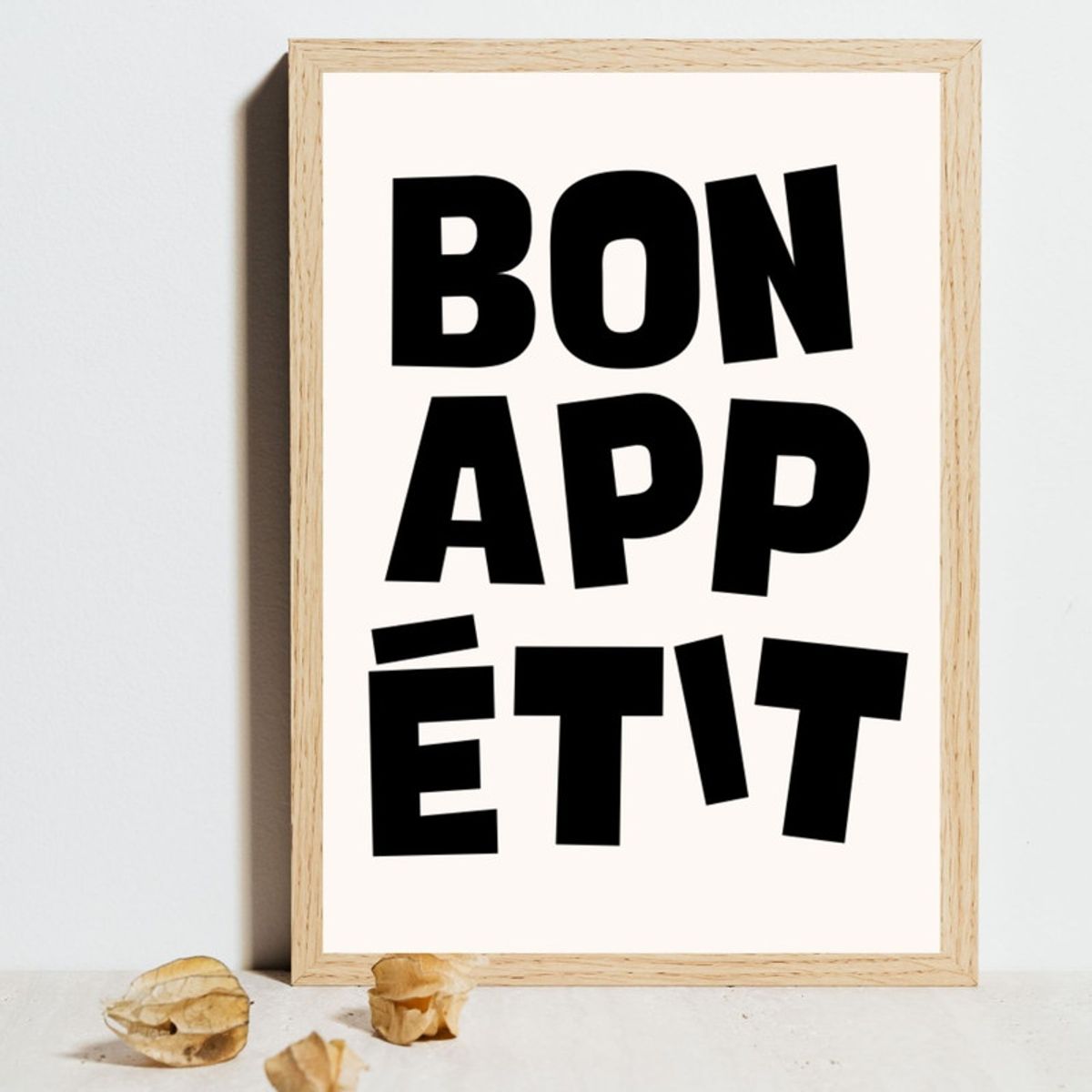 ARTE R LATTE - Artprint BON APETIT - Cuadro de madera Vintage Moderno con vidrio