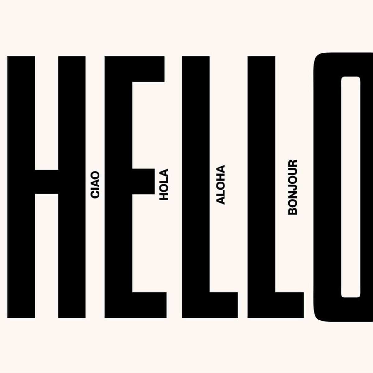 ARTE R LATTE - Artprint HELLO - Cuadro de madera Vintage Moderno con vidrio