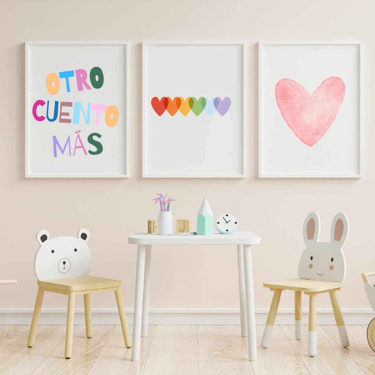 ARTE R LATTE - Artprint GUYS 4 - Cuadro de madera Vintage Moderno con vidrio