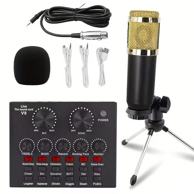 GENERICO - Kit para podcast consola de audio + micrófono condensador