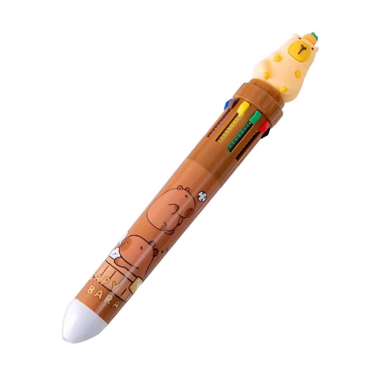 GENERICO - Lapicero Capibara de 10 Colores Diseño Marrón
