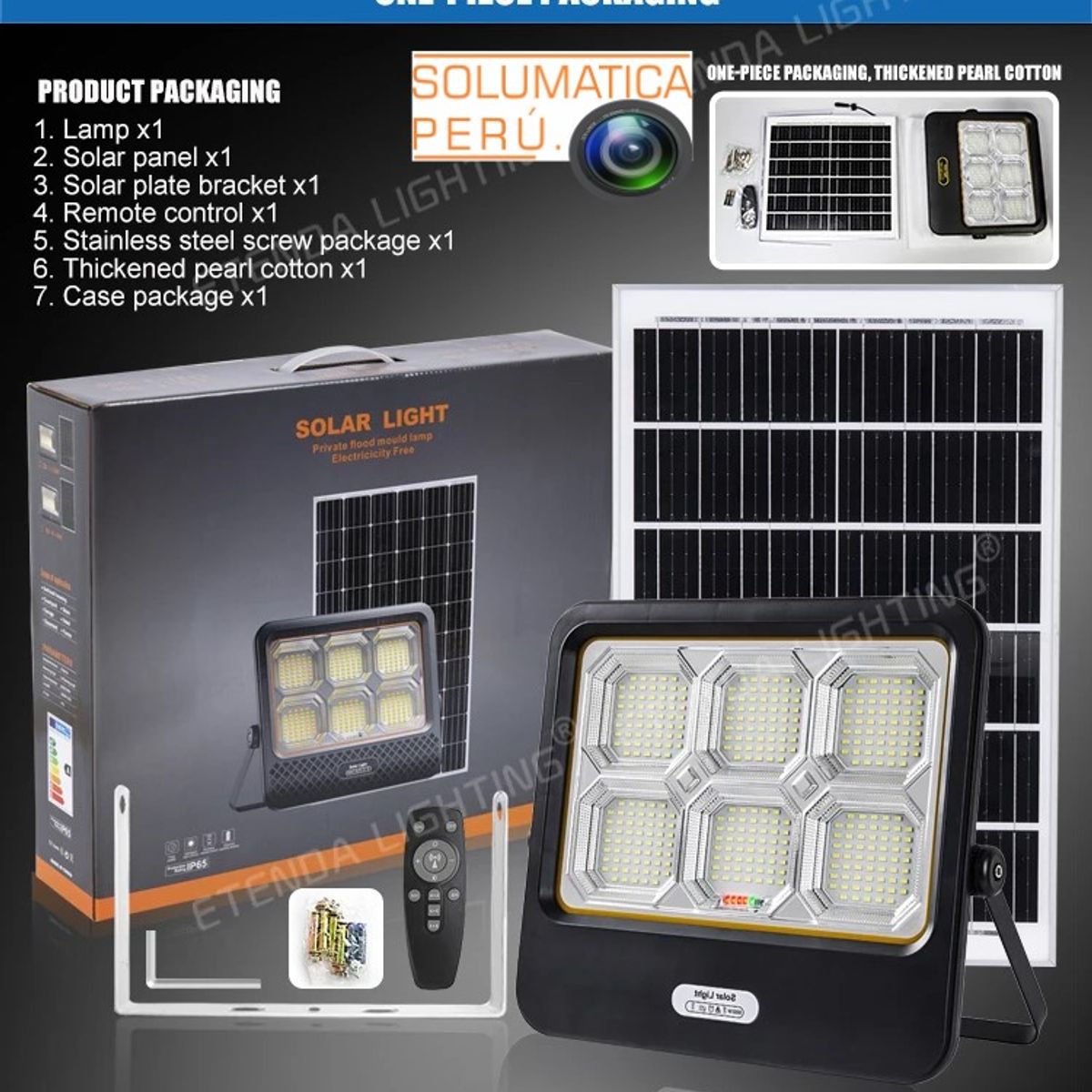 CUBULL - Lampara Luz Solar Led 100W - Con Sensor de luz y Autoencendido