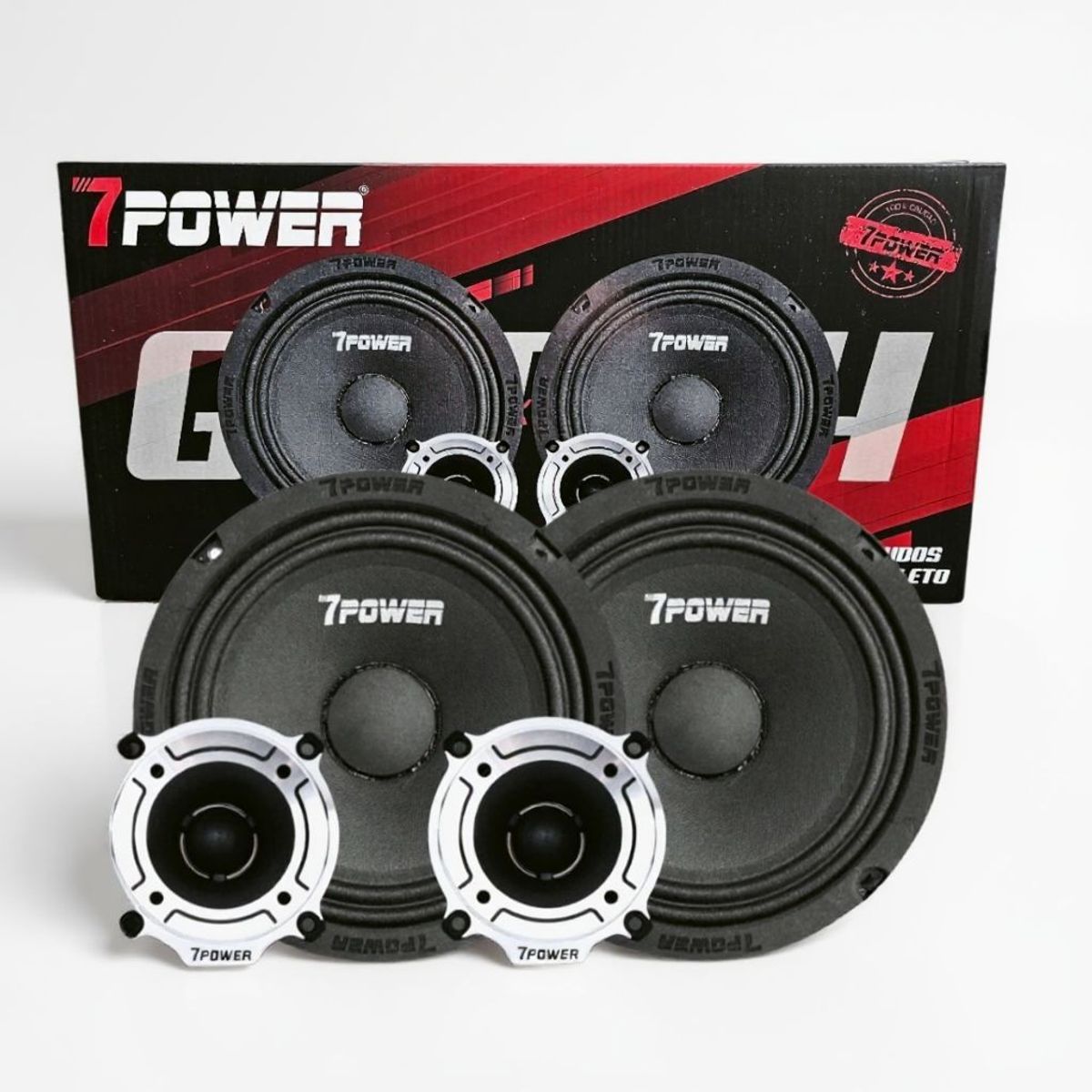 Parlantes Medio Rango Mid Bass 6.5 Pulgadas 450W Tweeter 300W 7 POWER ...