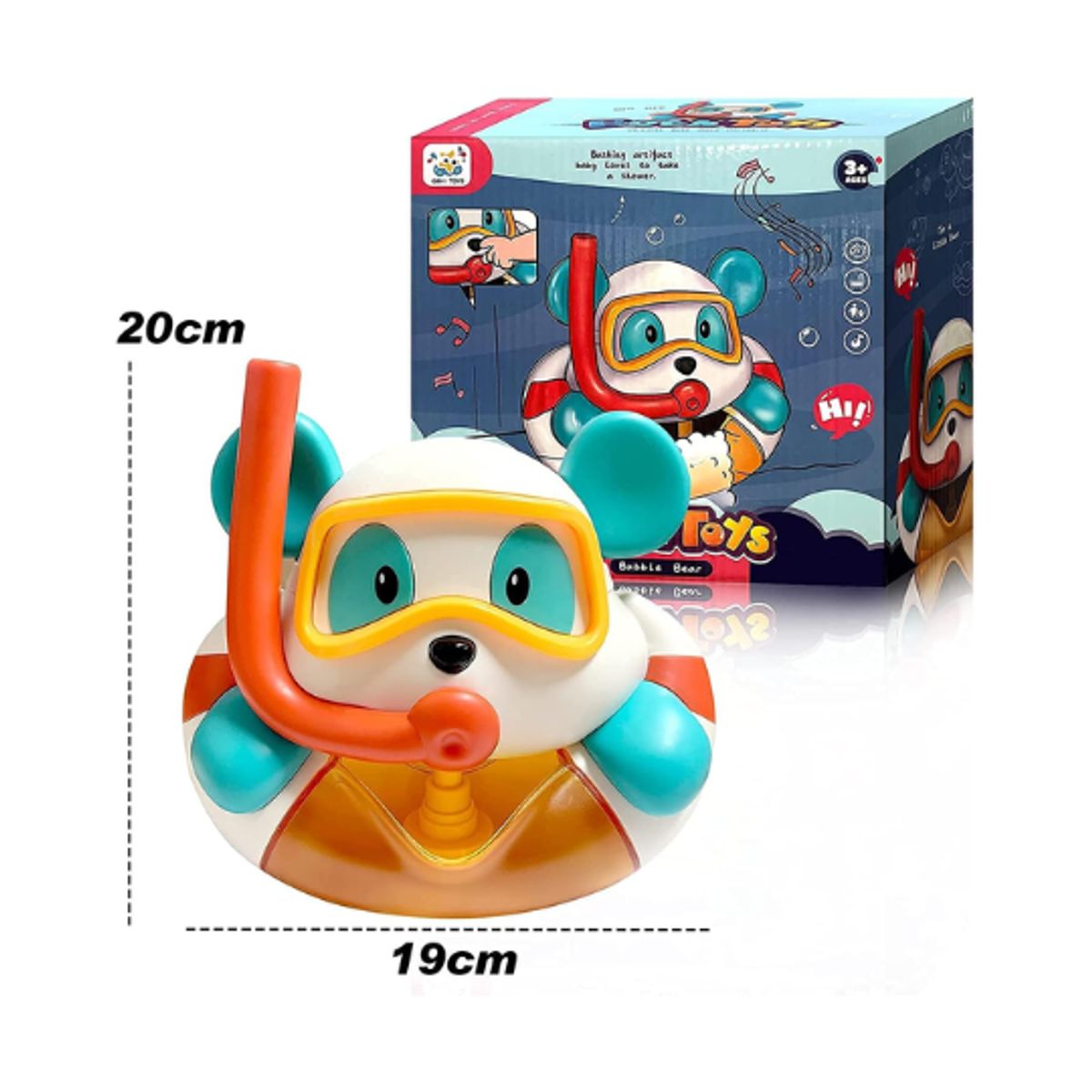 GENERICO - Juguete de Baño Osito Buceador Lanza Burbujas