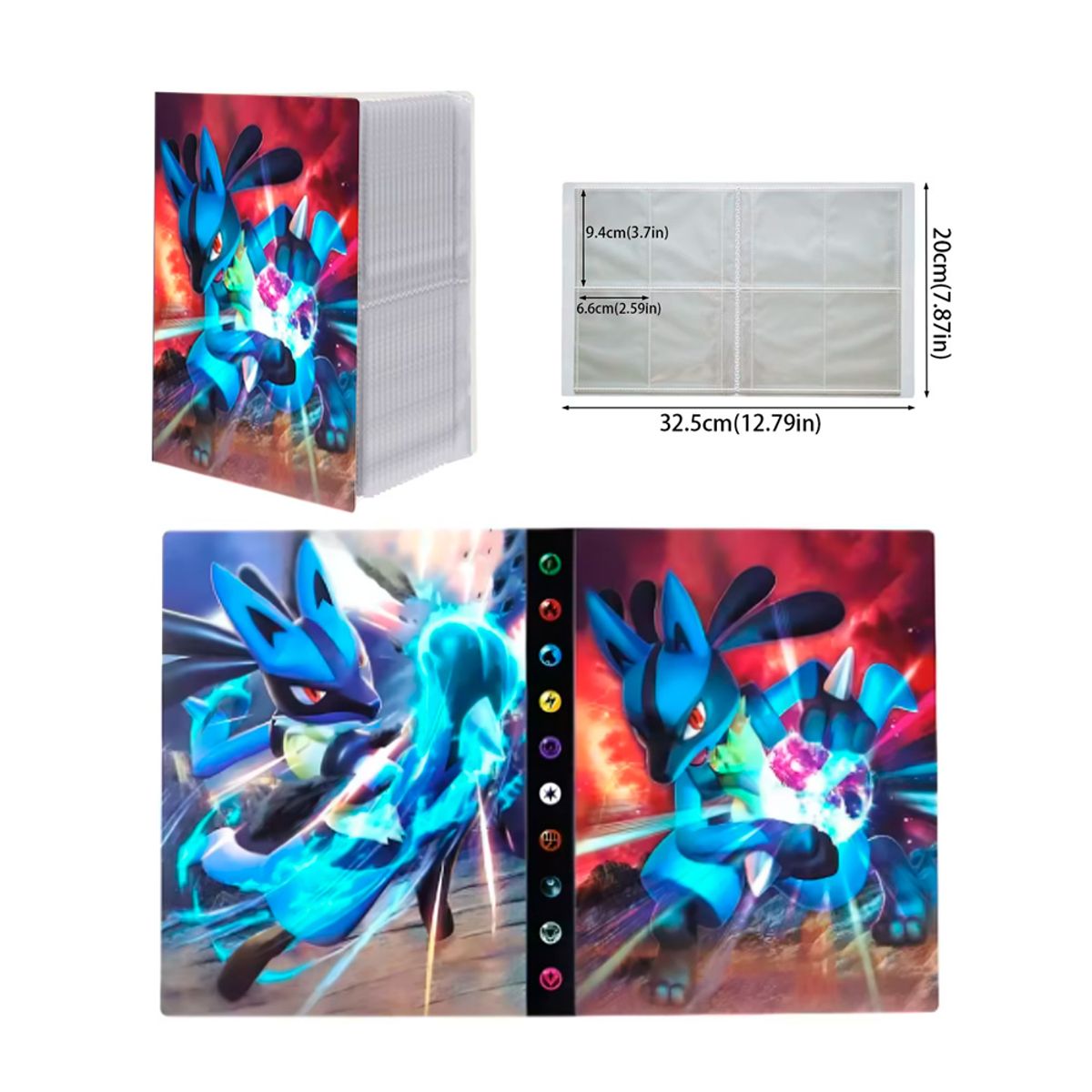 GENERICO - Folder 4 Bolsillos Capacidad 240 Cartas Lucario