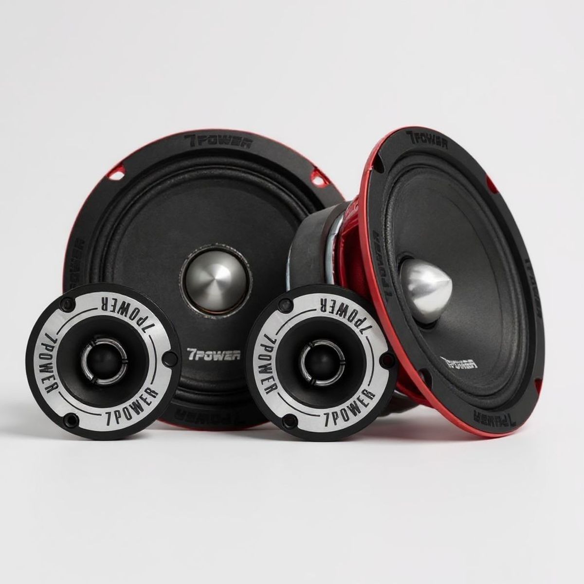 GENERICO - Parlantes Medios Rango 6.5 Pulgadas 500W + Tweeter Bala 300W 7 POWER