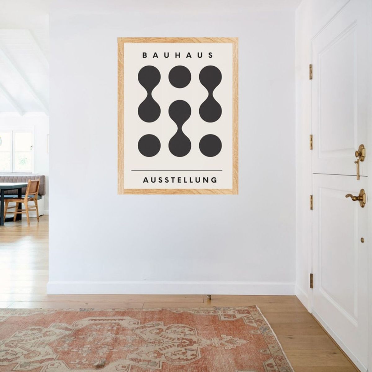 ARTE R LATTE - Artprint BAUHAUS 3 - Cuadro de madera Vintage Moderno con vidrio