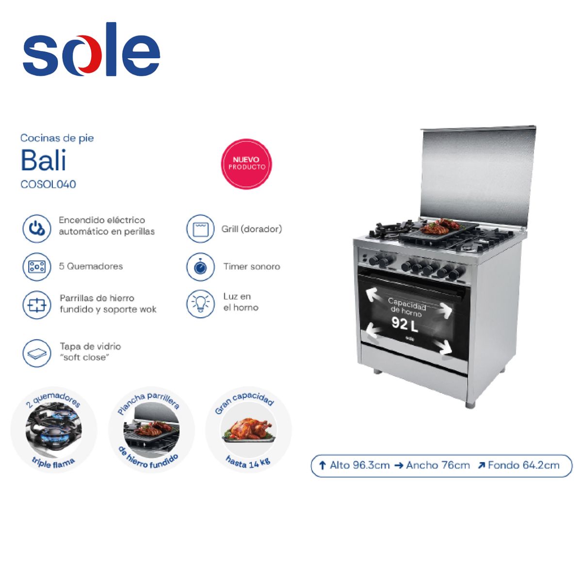 SOLE - Cocina Bali Sole 76cm