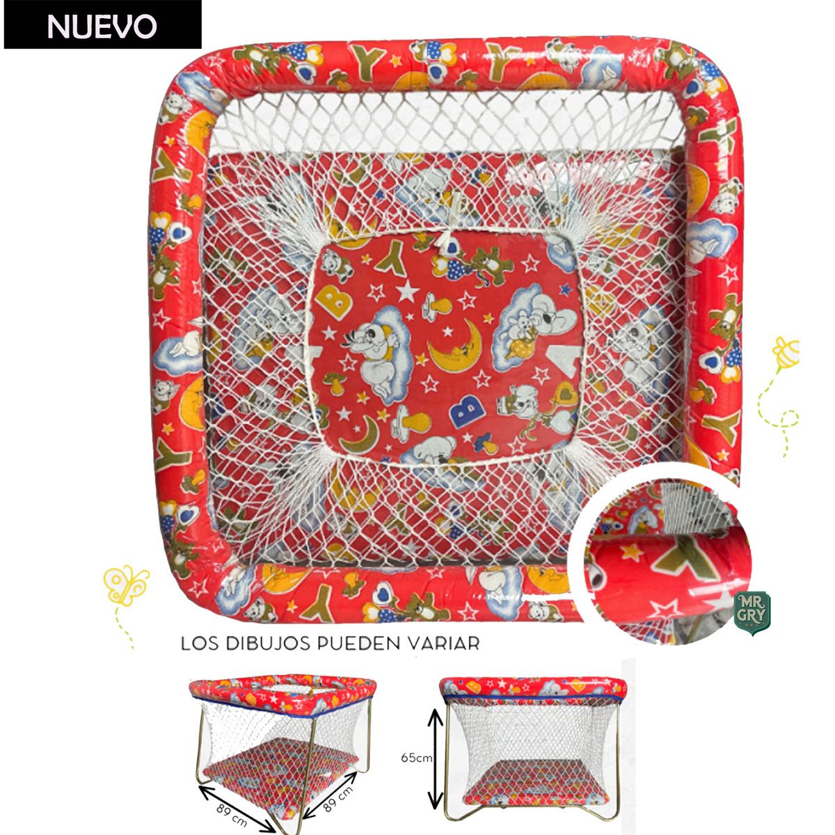 GENERICO - Corral para Bebes Plegable Bramante Rojo