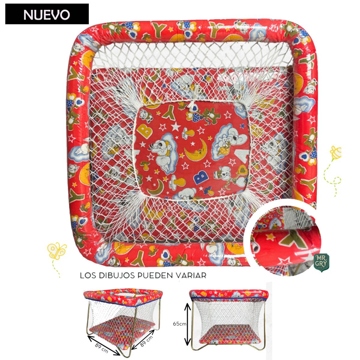 GENERICO - Corral para Bebes Plegable Bramante Rojo