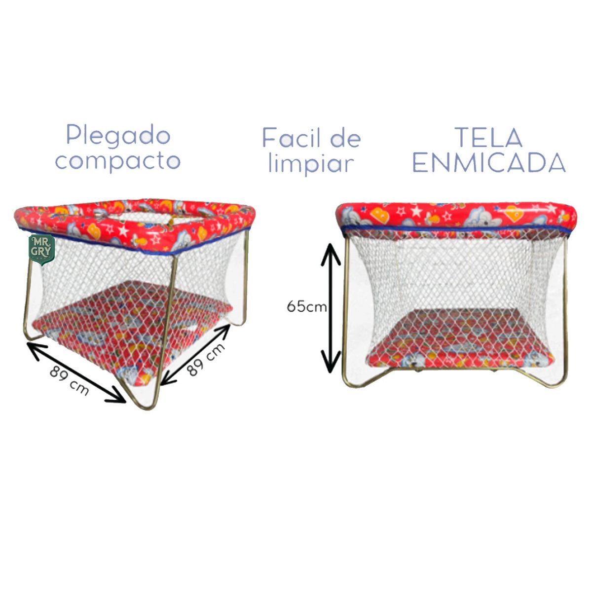 GENERICO - Corral para Bebes Plegable Bramante Rojo