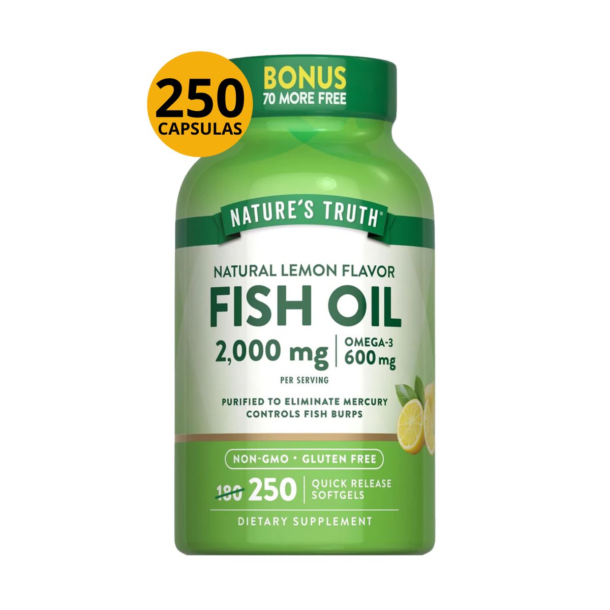 NATURE'S TRUTH - FISH OIL 2000mg OMEGA 3 250 SOFTGELS NATURE'S TRUTH