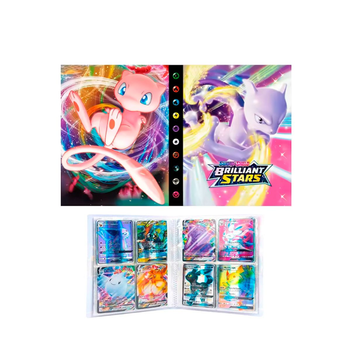 GENERICO - Folder 4 Bolsillos Capacidad 240 Cartas Mew Mewtwo