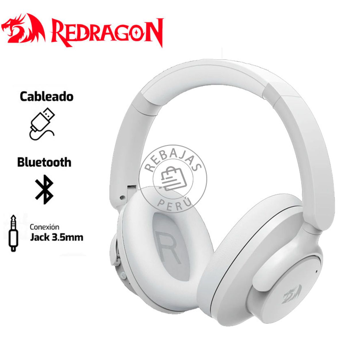 REDRAGON - Auriculares Redragon VibeCore H610 Wireless ANC Bluetooth Gris