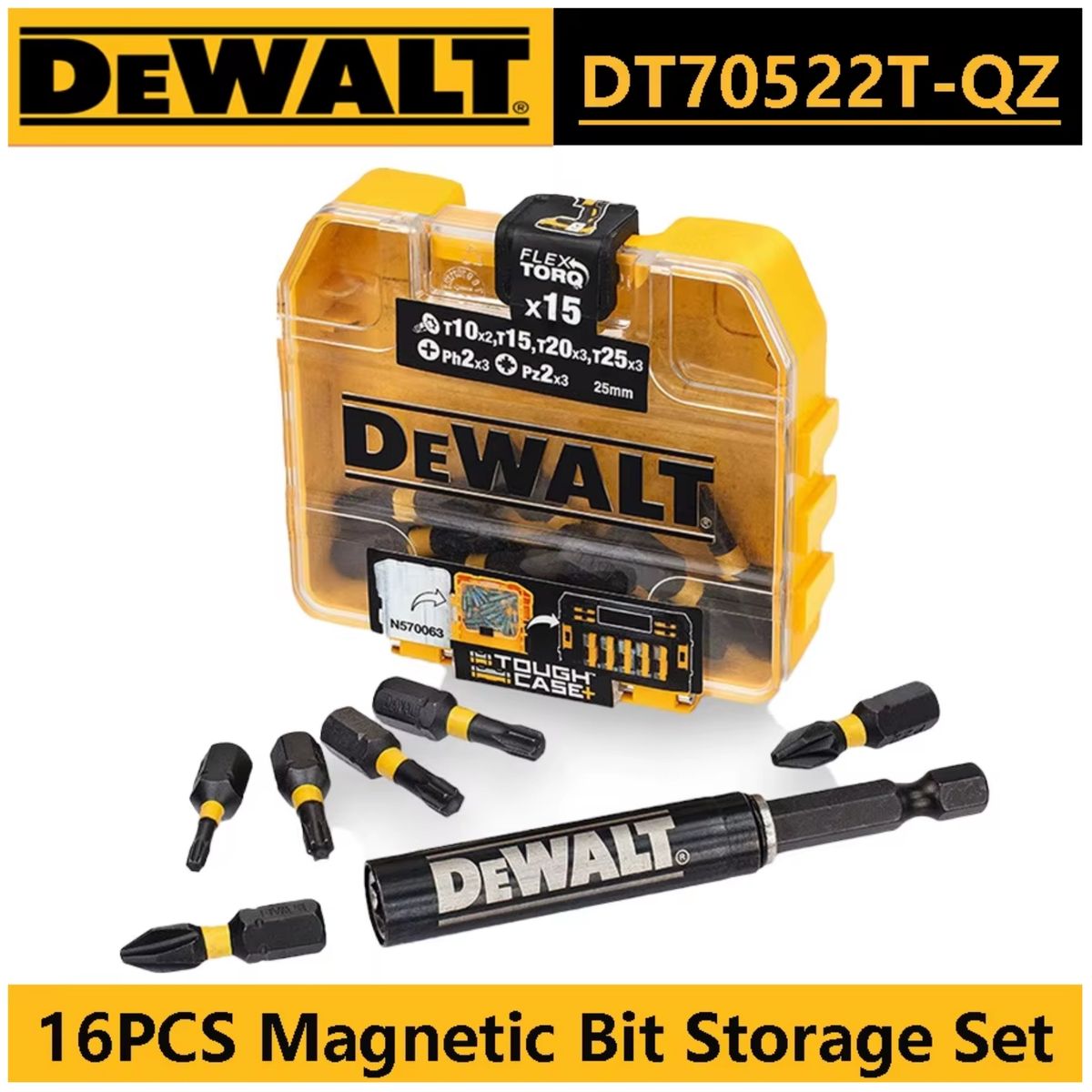 DEWALT - Juego puntillas atornilladores de impacto Phillips, 15 pzs FlexTorq