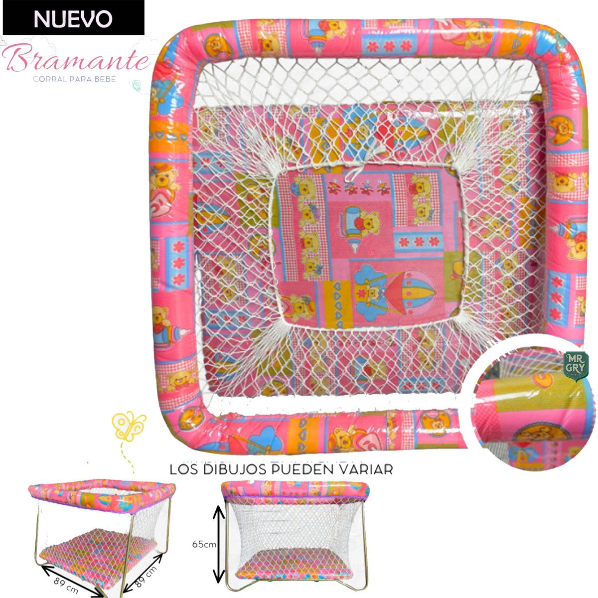 GENERICO - Corral para Bebes Plegable Bramante Rosado