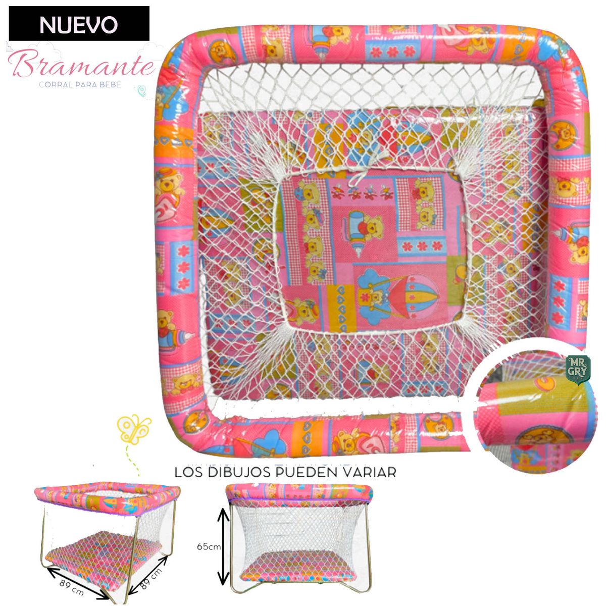 GENERICO - Corral para Bebes Plegable Bramante Rosado