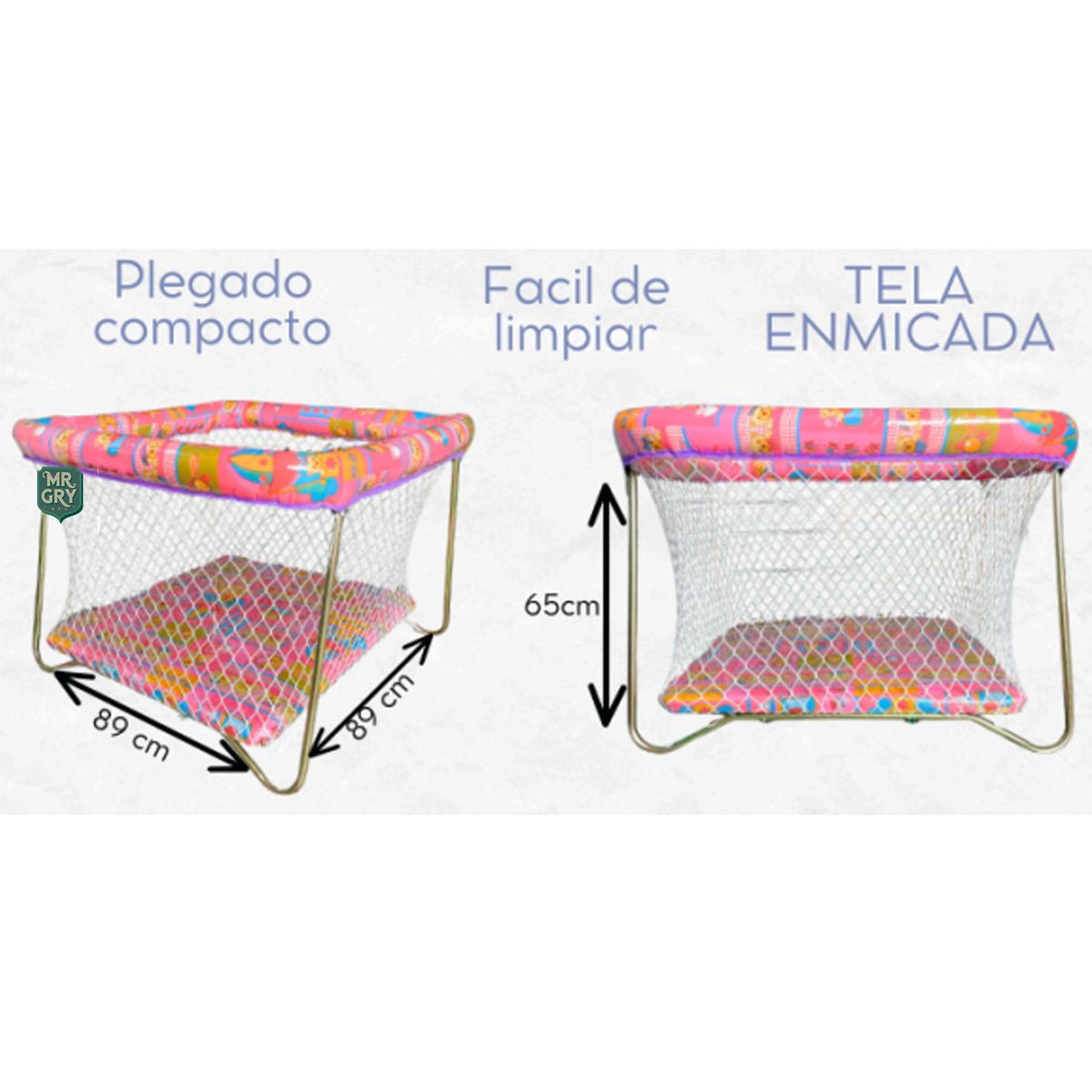 GENERICO - Corral para Bebes Plegable Bramante Rosado