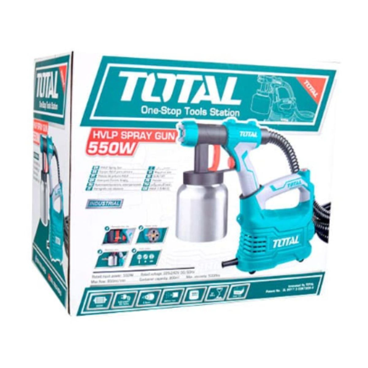 TOTAL TOOLS - Pistola para Pintar HVLP con compresor 550W 220V - TT5006-2