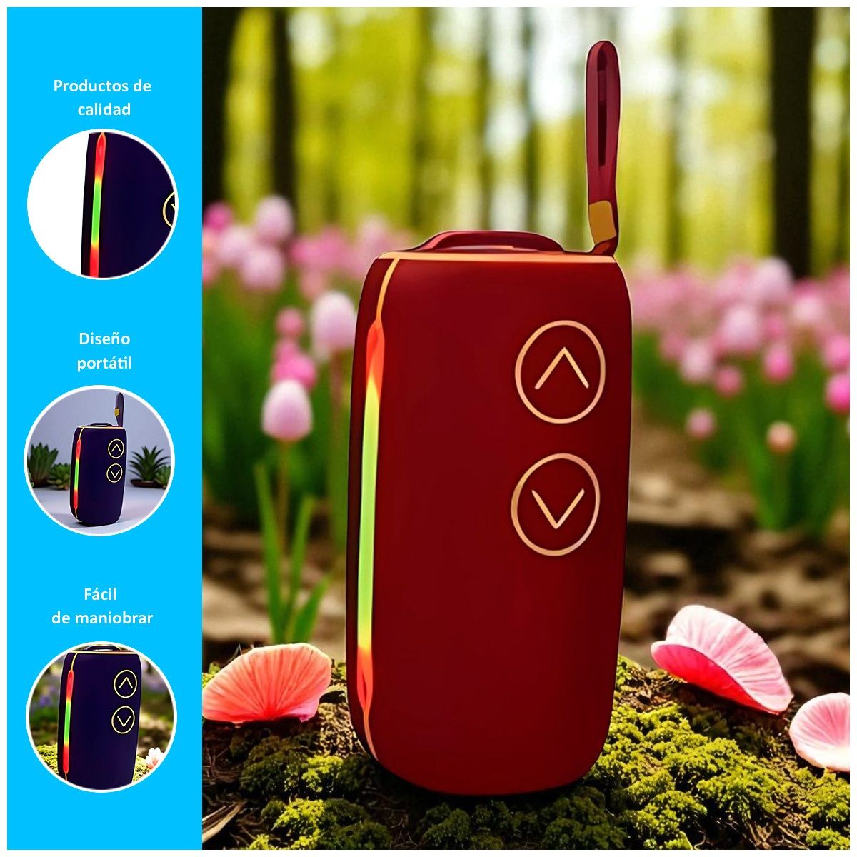 GENERICO - Parlante Stereo Subwoofer Rojo