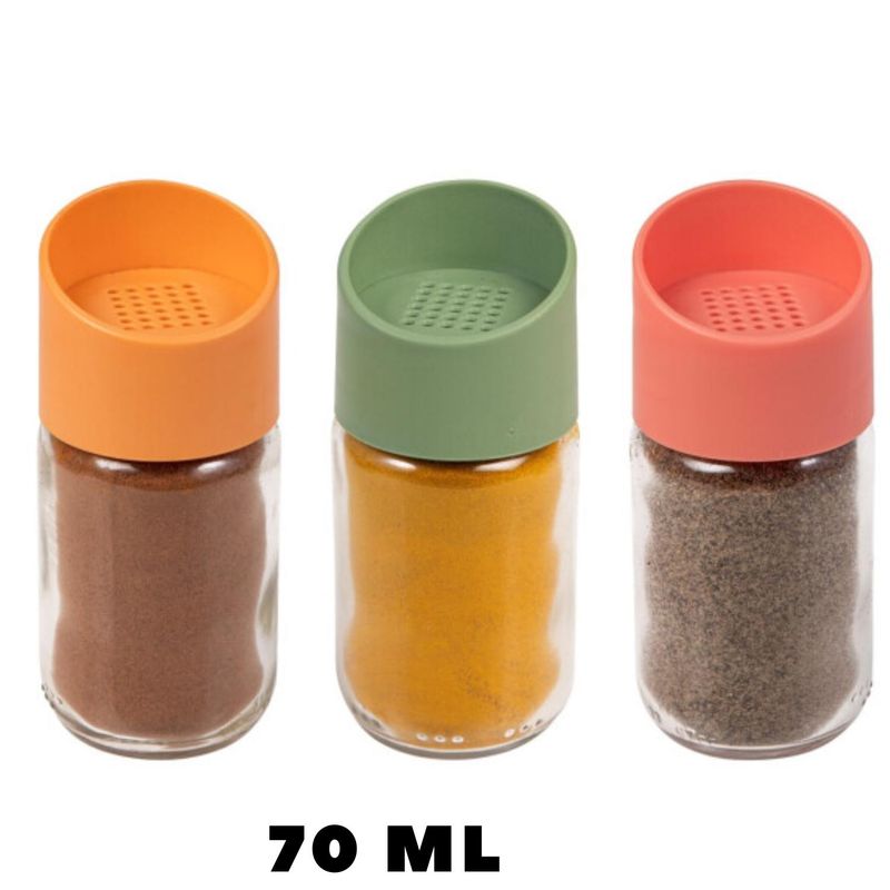 GENERICO - Set de 3 PZAS  Salero 70 ML (Color Surtido) - Herevin