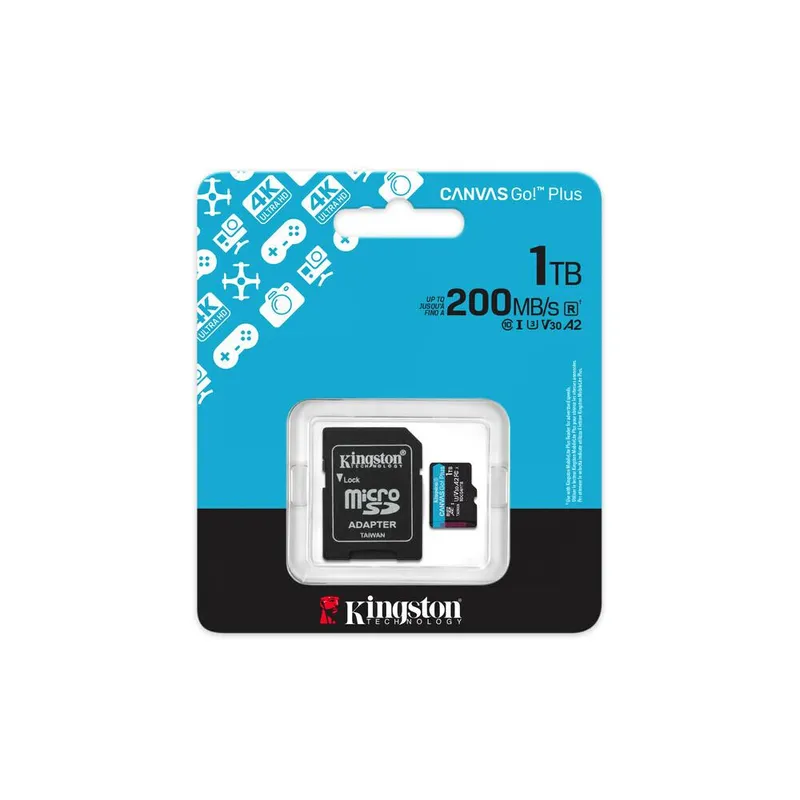 KINGSTON - MicroSD Kingston Canvas Go Plus 1 TB 200 mbps 4 generacion