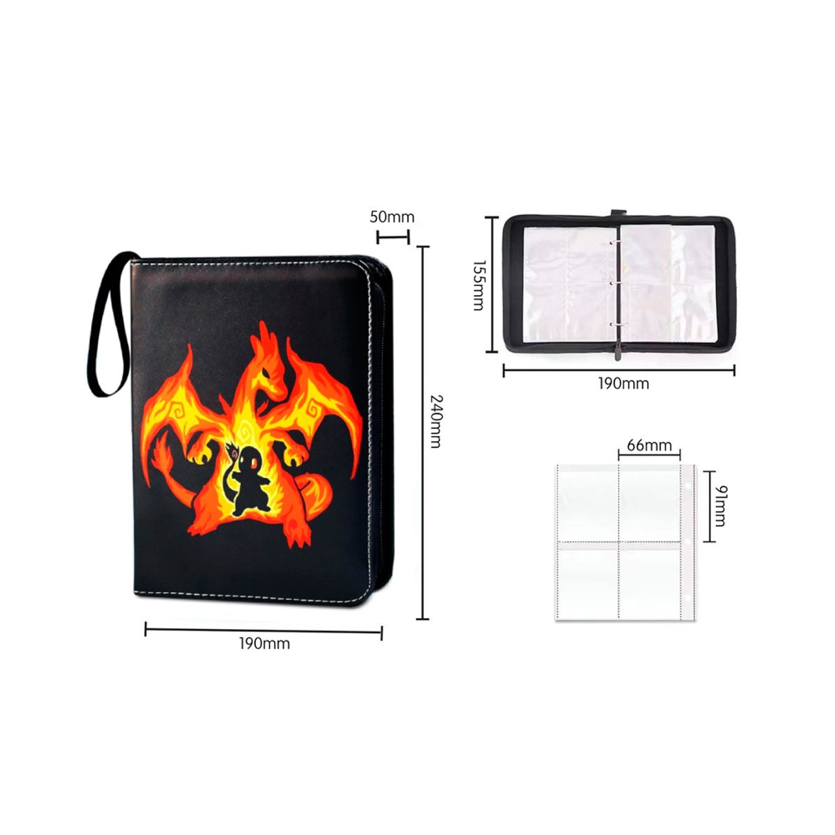 GENERICO - Folder 4 Pocket 400 Cartas Charmander Kanto Ash