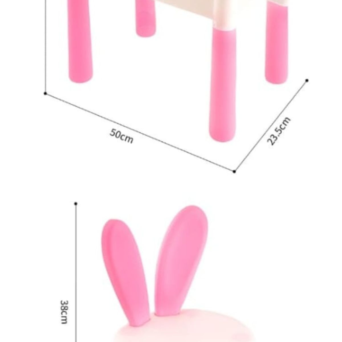 GENERICO - Mesa de Bloques de Construcción con Silla de Conejito para Niñas - 89 PCS