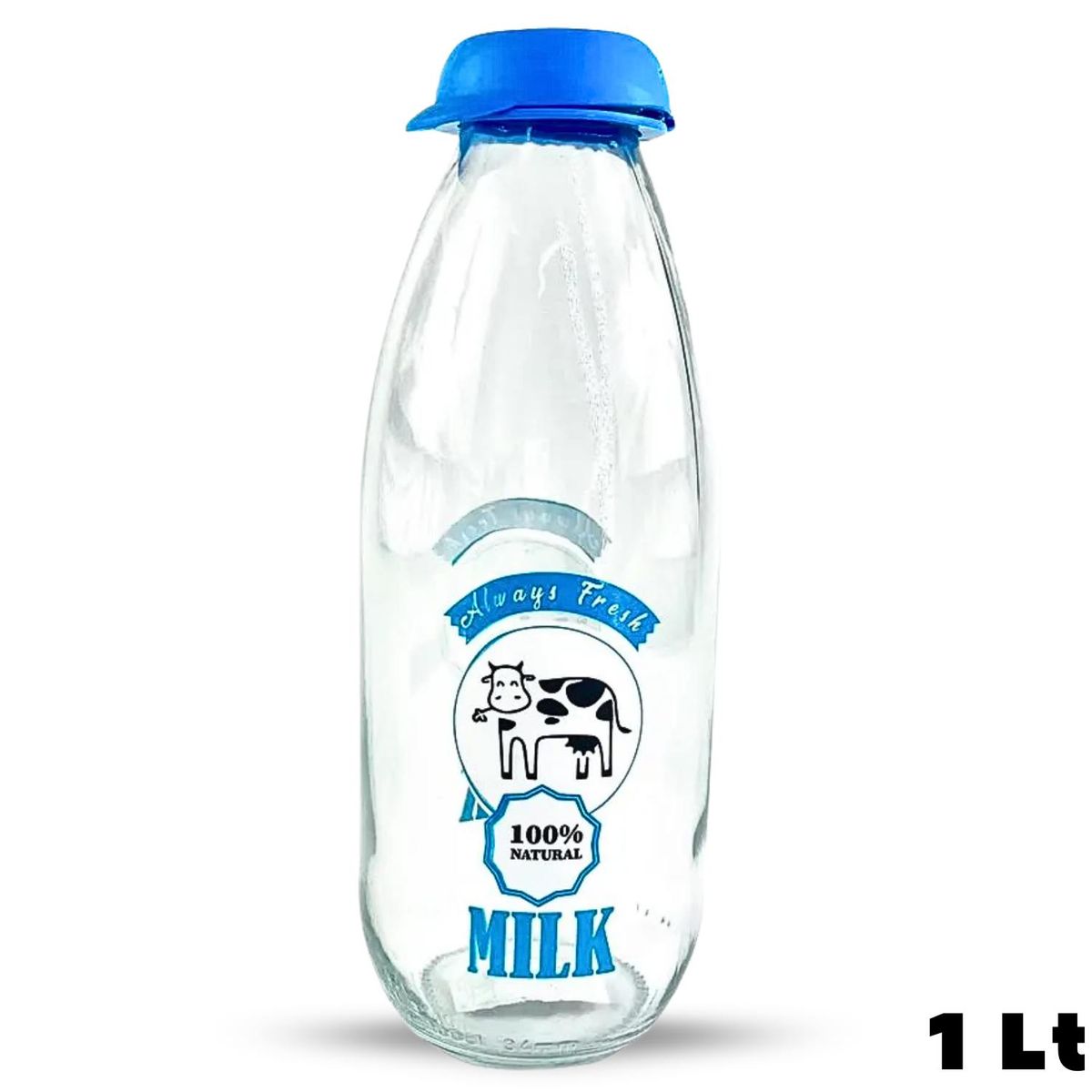 GENERICO - Botella 1 Lt Para Leche Decorado Milk- Herevin