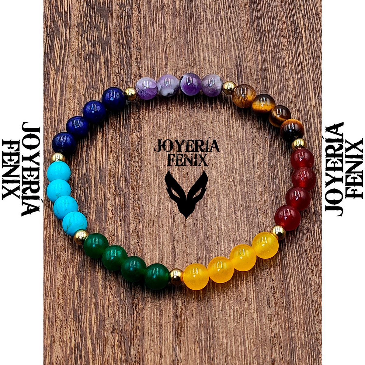 JOYERIA FENIX - Pulsera 7 Chakras Piedras Naturales - Joyería Fenix