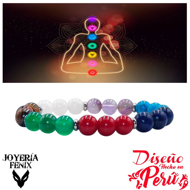 JOYERIA FENIX - Pulsera 7 Chakras Piedras Naturales - Joyería Fenix