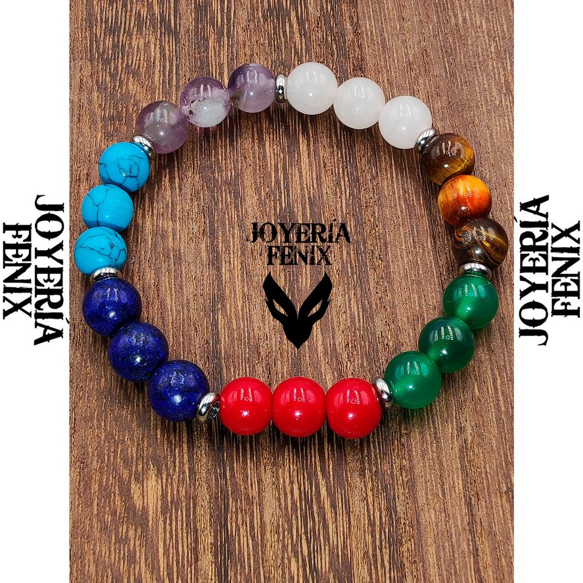 JOYERIA FENIX - Pulsera 7 Chakras Piedras Naturales - Joyería Fenix