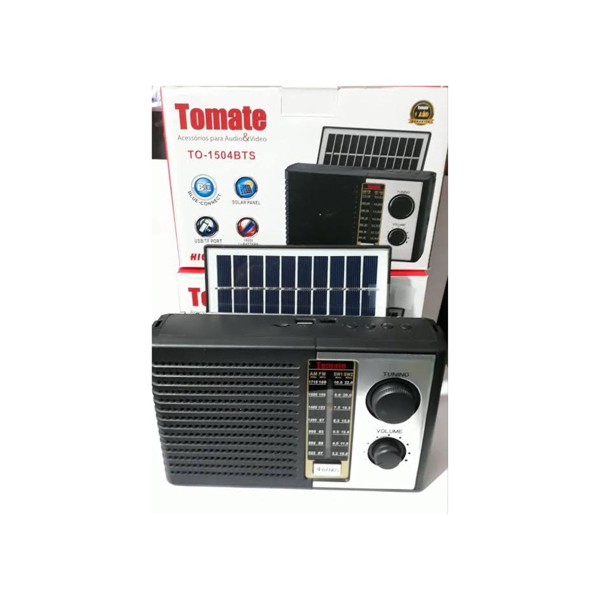 OEM - Radio Tomate Portátil Bluetooth Con Panel Solar