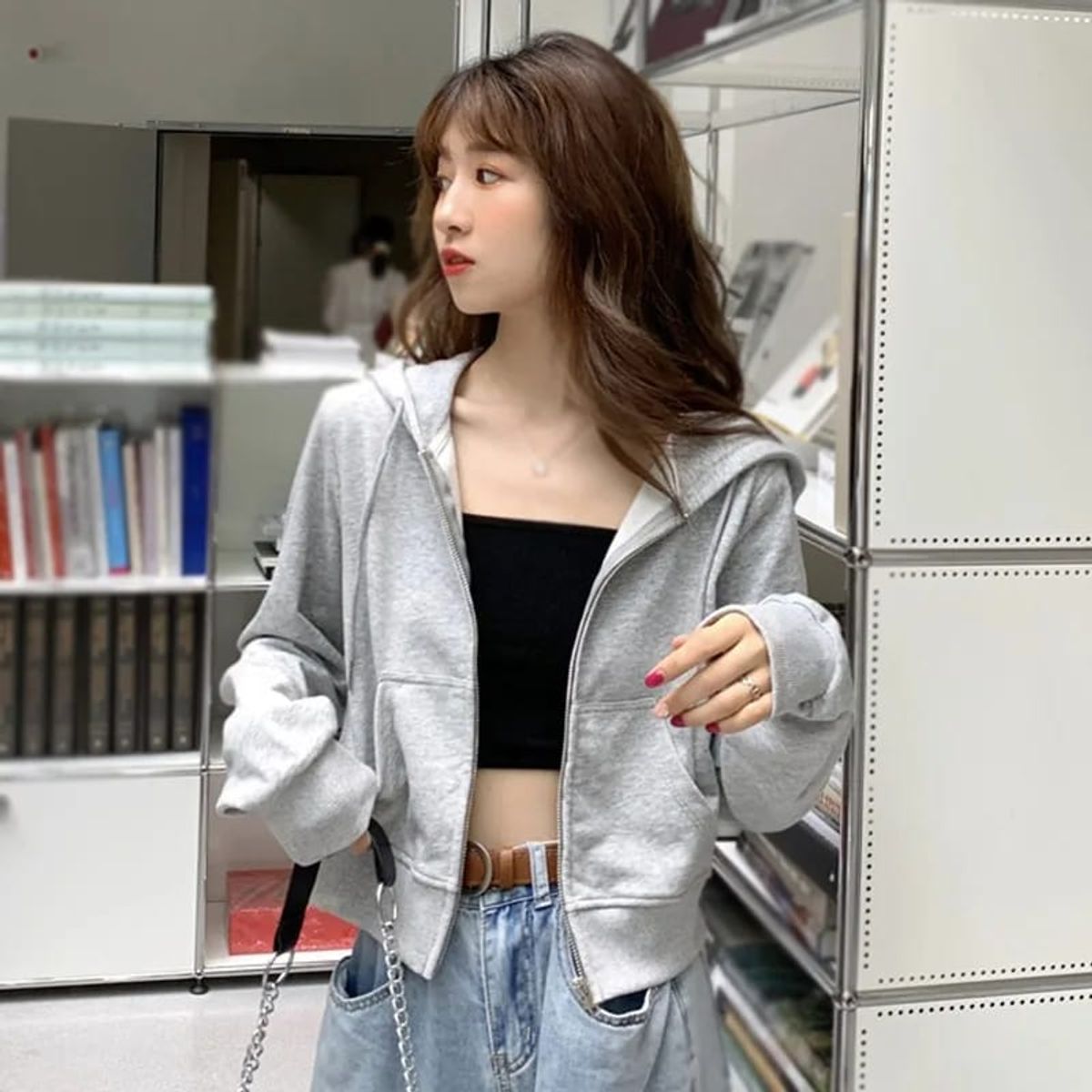 PEACE AND LOVE - Casaca Crop Mujer Peace And Love